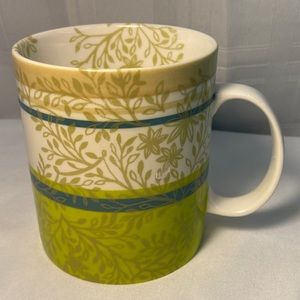 Starbucks 2008 Zen Leaves Green Floral Pattern 14oz Mug